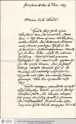 Brief vom 10.01.1899
