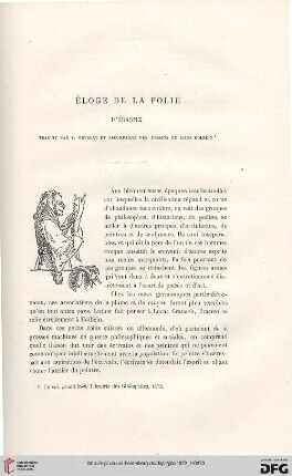 2. Pér. 5.1872: Érasme, Éloge de la folie : [Rezension]