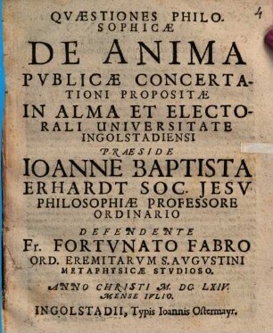 Quaestiones philos. de anima