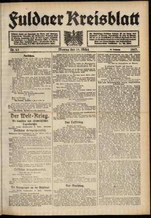 Ausgabe vom Montag, den 19. März 1917.