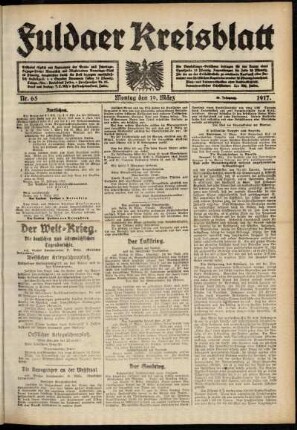 Ausgabe vom Montag, den 19. März 1917.