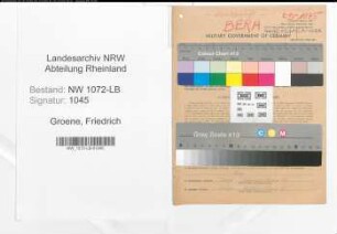 Entnazifizierung Friedrich Groene , geb. 01.11.1899 (Beamter)