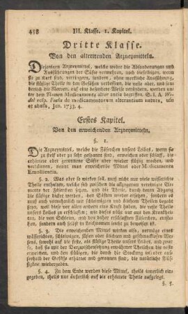 Dritte Klasse. Von den alterirenden Arzneymitteln