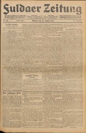 Ausgabe vom Montag, den 26. Januar 1914.