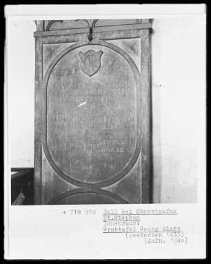 Grabtafel des Georg Glatt (gest. 1635)