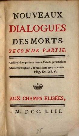 Nouveaux Dialogues Des Morts, 2