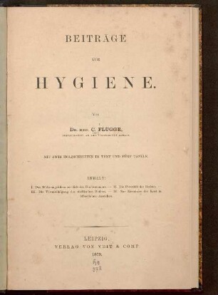 Beiträge zur Hygiene