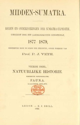 Deel 4, Gedeelte 1, Helft 2: Midden-Sumatra