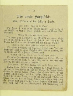 Das vierte Hauptstück. Vom Sakrament der heiligen Taufe
