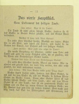 Das vierte Hauptstück. Vom Sakrament der heiligen Taufe