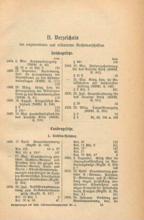 B. Verzeichnis der angewendeten und erläuterten Rechtsvorschriften