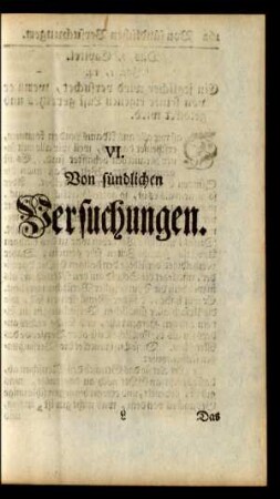 VI. Von sündlichen Versuchungen