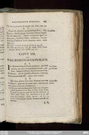 Caput VIII. De Iure Romanorum Publico.
