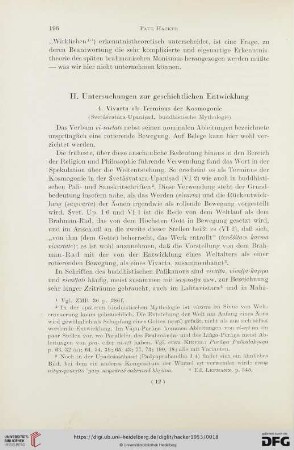 II. Untersuchungen zur geschichtlichen Entwicklung