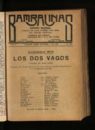 Los dos vagos : comedia en dos actos