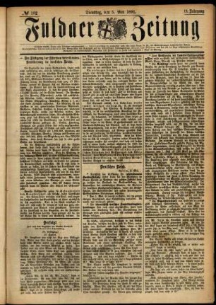 Ausgabe vom Dienstag, den 05. Mai 1891.