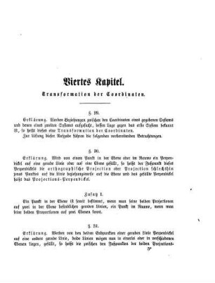 Viertes Kapitel. Transformation der Coordinaten.