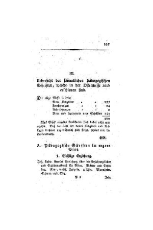 Uebersicht der sämmtlichen pädagogischen Schriften, welche in der Ostermesse 1816 erschienen sind