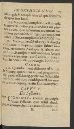 Caput X. De Syllabis