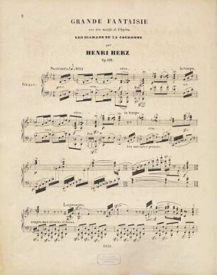 Grande fantaisie pour le piano : sur des motifs de l'opéra Les diamans de la couronne ; musique de D. F. E. Auber ; opus 126