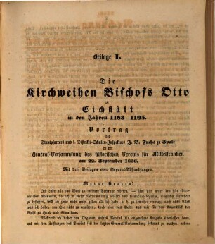 Jahresbericht des Historischen Vereins für Mittelfranken. 25, 25. 1857