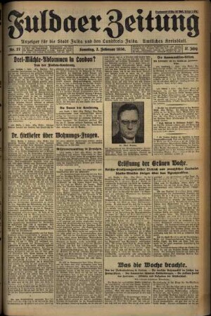 Erste Ausgabe vom Sonntag, den 02. Februar 1930.