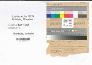 Entnazifizierung Wilhelm Altenburg , geb. 15.07.1892 (Vermessungsinspektor)
