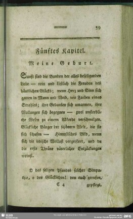 Fünftes Kapitel. Meine Geburt