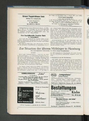 Zur Situation der älteren Mitbürger in Hamburg