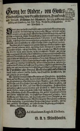 Verbot der Durchfuhr aller Herzoglich-Mecklenburgischen Münzen [gedruckte Verordnung].
