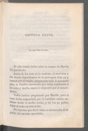 Capítulo XXXVII. - Lo que hizo el cura.