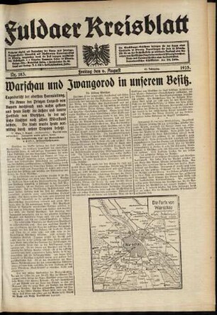Ausgabe vom Freitag, den 06. August 1915.