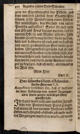 422-437, Das siebende Send-Schreiber. - Das achte Send-Schreiben.