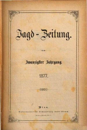 Jagd-Zeitung. 20. 1877