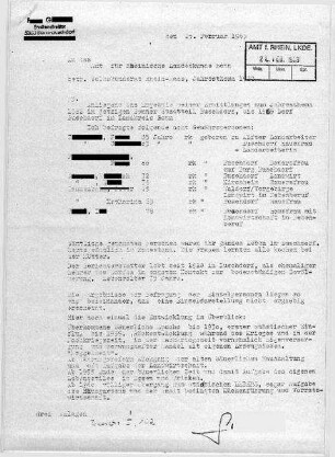 Brief mit zusätzlichen Angaben