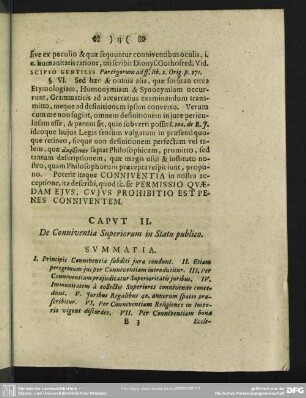 Caput II. De Conniventia Superiorum in Statu publico