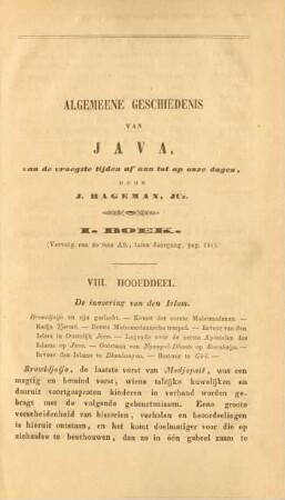 Algemeene geschiedenis van Java, van de vroegste tijden af aan tot op onze dagen, door J. Hageman, JCz. I. Boek