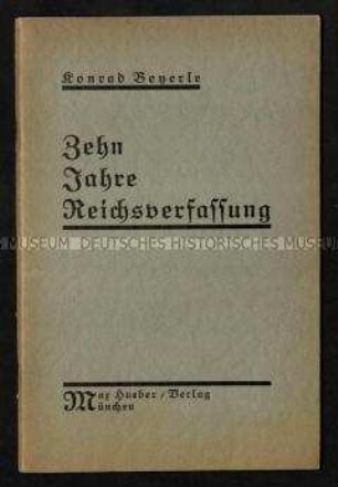 Zehn Jahre Reichsverfassung
