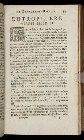 Eutropii Breviarii Liber III.
