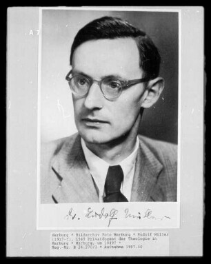 Rudolf Müller (1917-?), 1949 Privatdozent der Theologie in Marburg