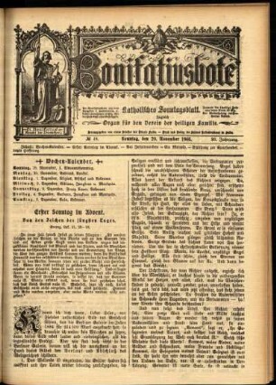 Erste Ausgabe vom Sonntag, den 29. November 1903.
