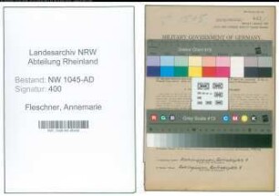 Entnazifizierung Annemarie Fleschner , geb. 16.04.1908 (Angestellte)