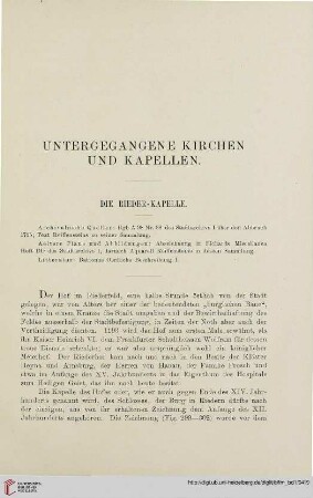 Untergegangene Kirchen und Kapellen