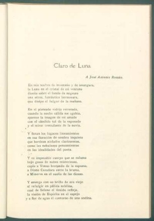 Claro de luna : A José Antonio Román