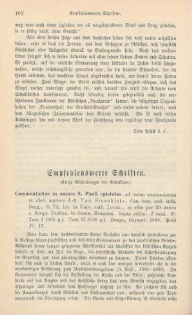 102-114 Empfehlenswerthe Schriften