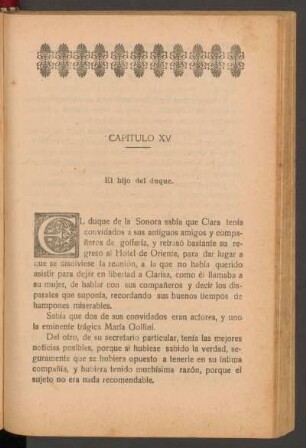 Capítulo XV - El hijo del duque.