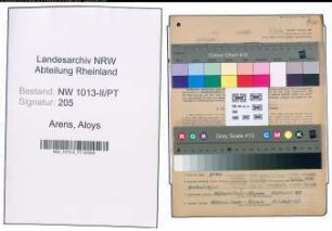 Entnazifizierung Aloys Arens , geb. 24.06.1916 (Postschaffner)