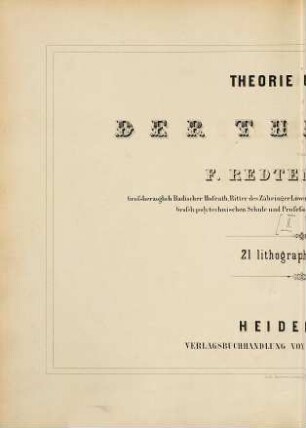 Theorie und Bau der Turbinen und Ventilatoren, [2].. [Tafeln]