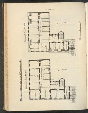 Hauptfeuerwache am Kornmarkt: Grundriß des 2. Stockes; Grundriß des 3. Stockes.