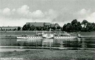 Nünchritz. Elbgasthof - Elbe m. Dampfer Mühlberg